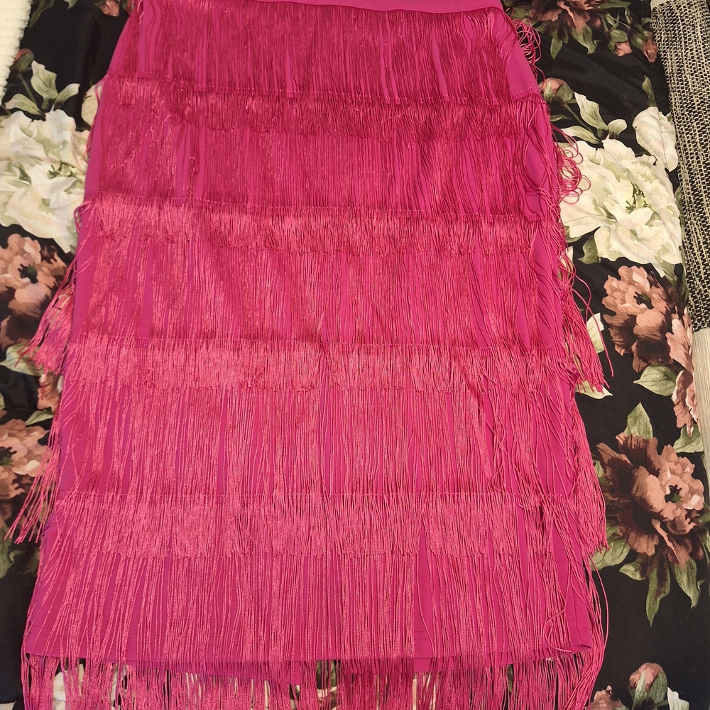 Elegant Pink Fringe Skirt